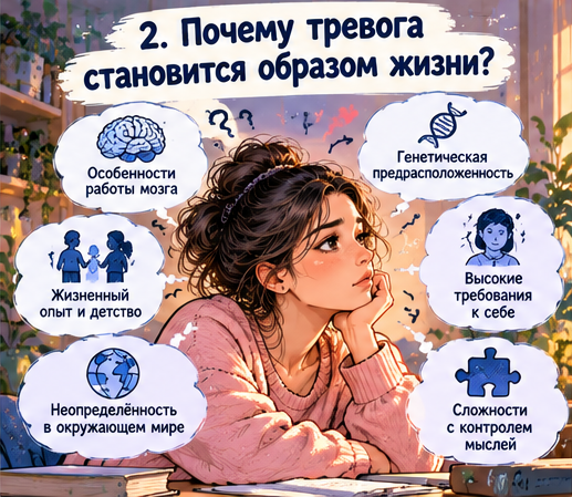 Почему тревога становится образом жизни: особенности работы мозга, генетика, жизненный опыт, высокие требования к себе и неопределённость