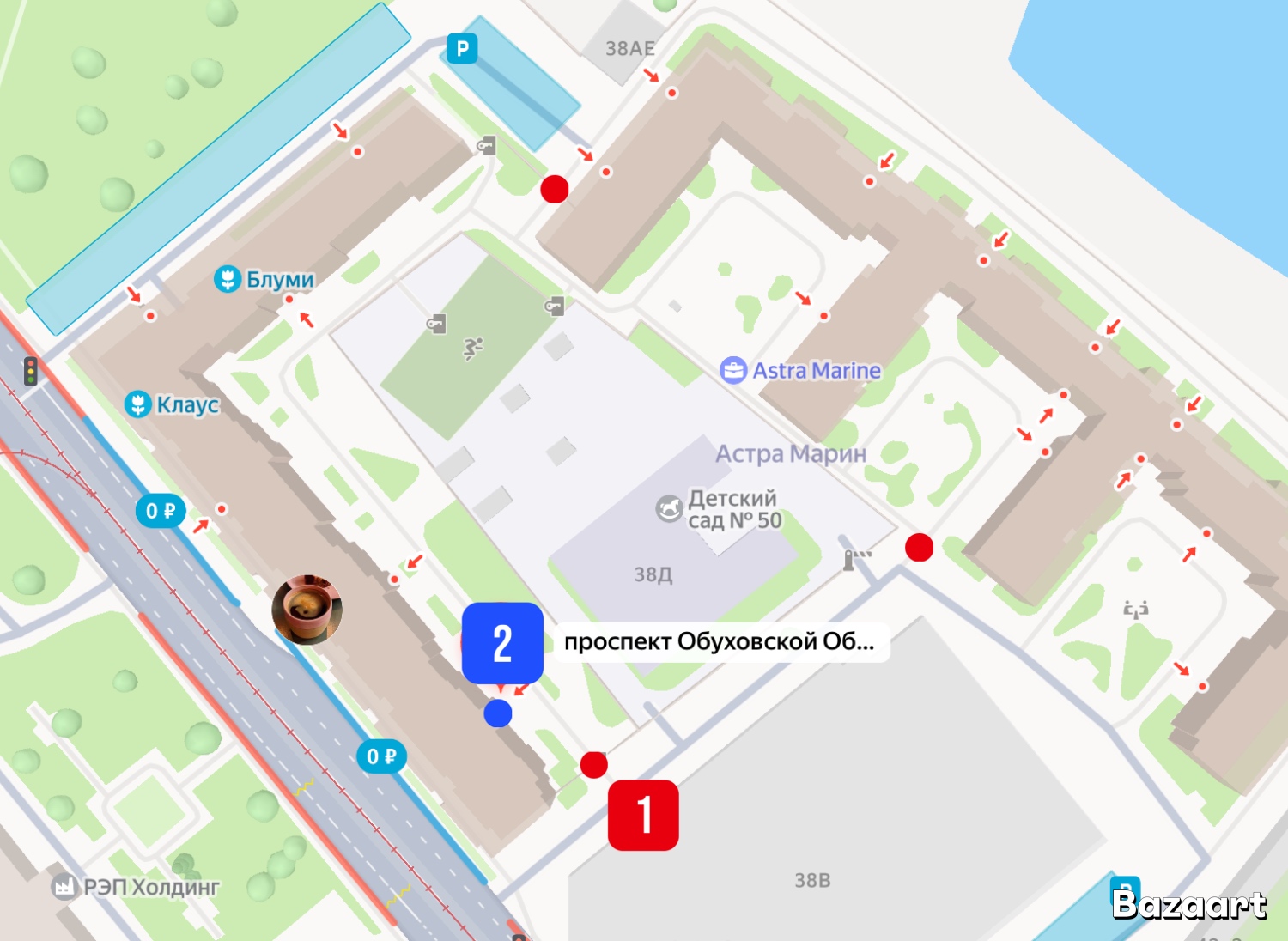 Схема расположения дома на карте