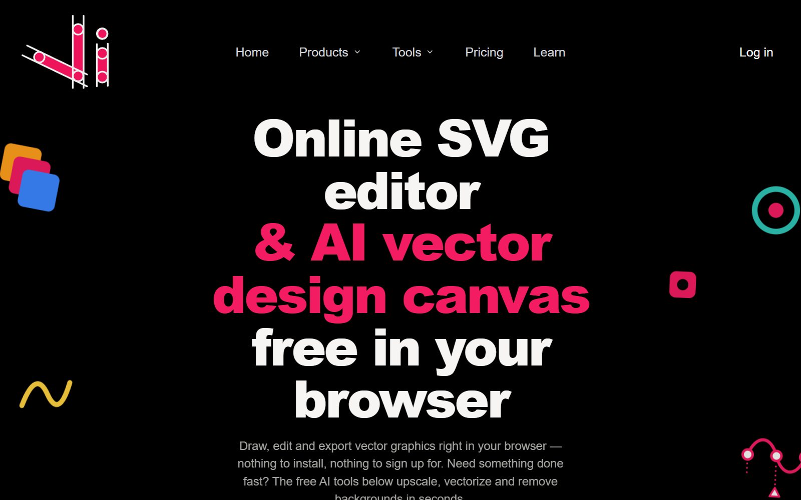 Vector Ink homepage screenshot (October 2026)