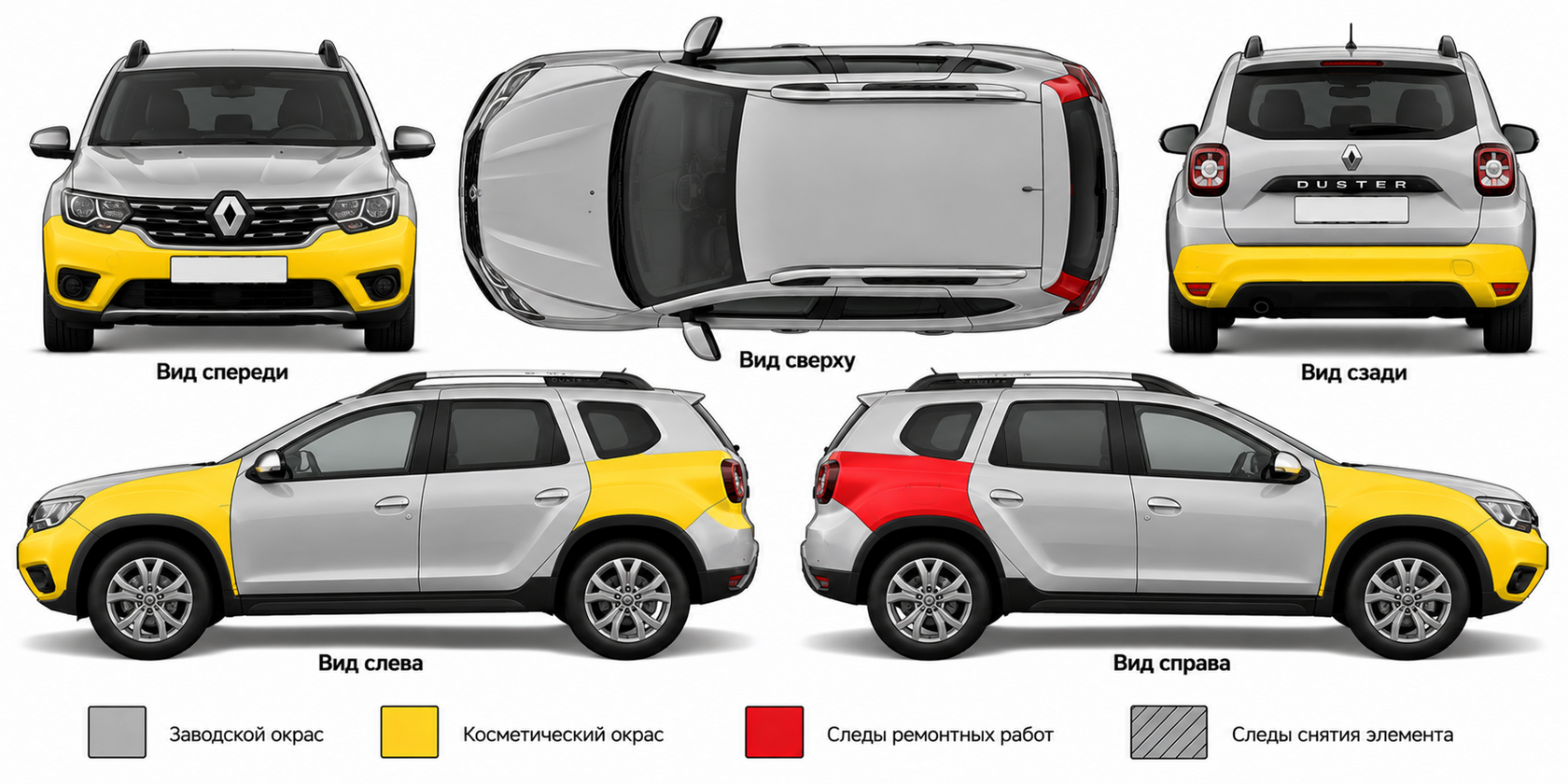 Карта ЛКП Renault Duster 2.0 MT