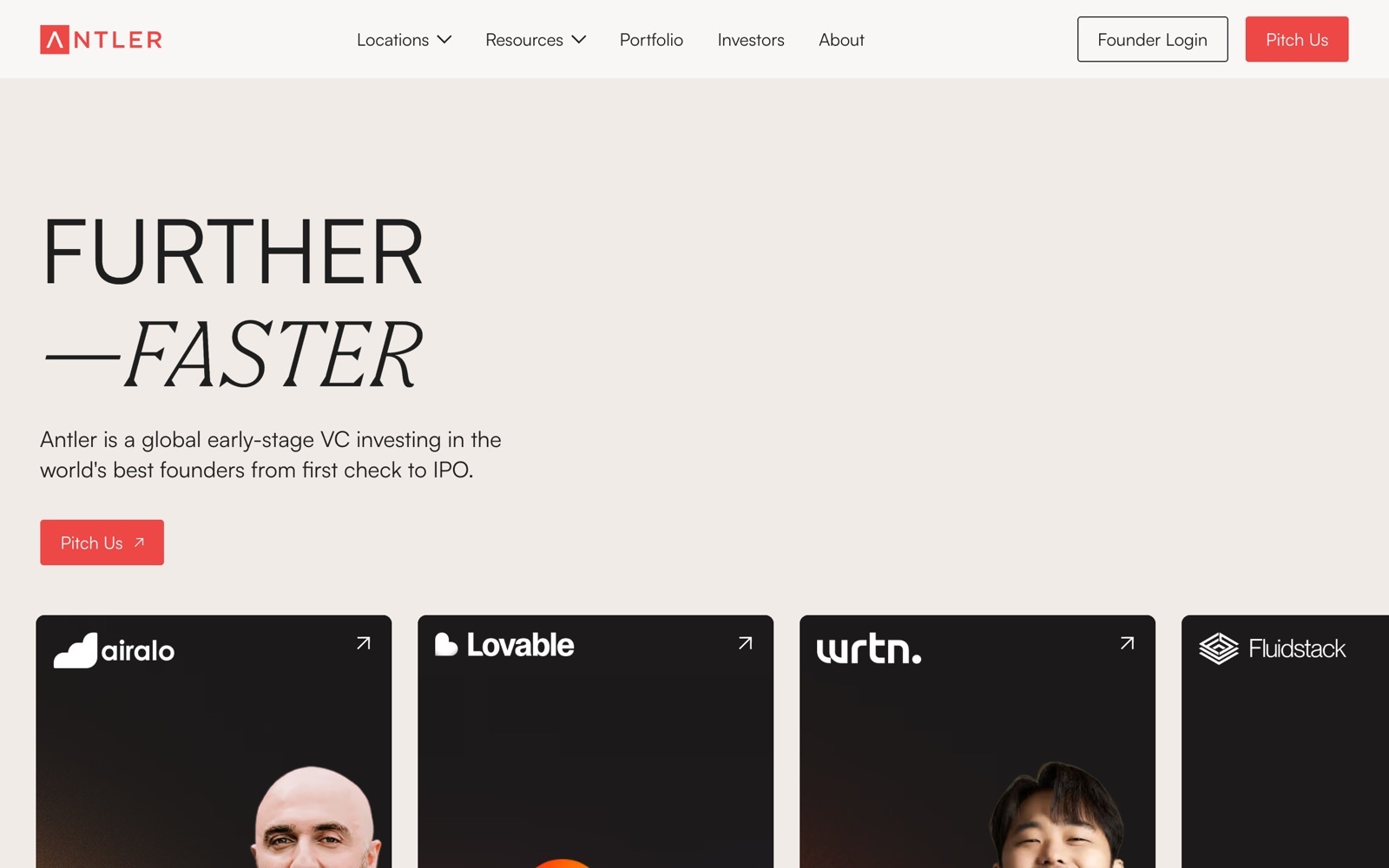 Antler homepage screenshot: global early-stage VC investing from day zero