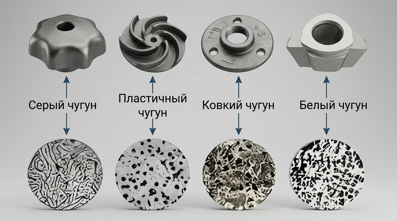 Виды чугуна и их структуры