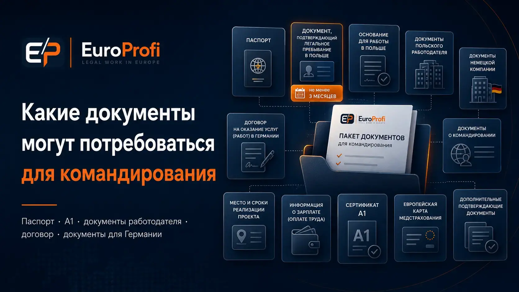 Документы для командирования работников из Польши в Германию: A1, паспорт, договор и подтверждение легального пребывания