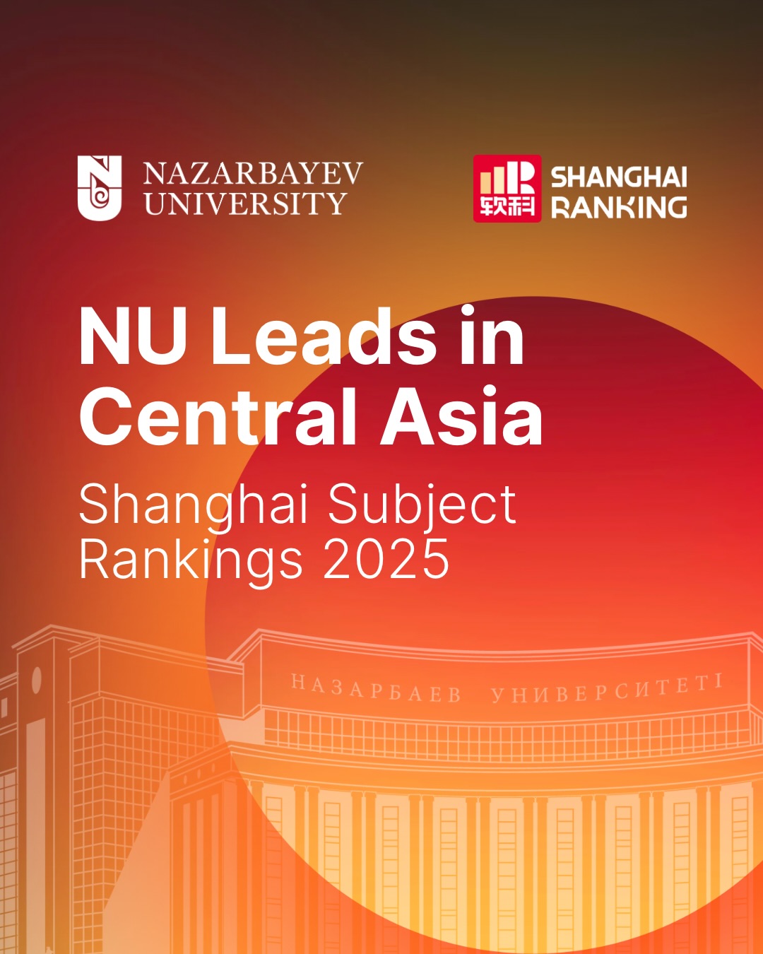 Shanghai Subject Rankings 2025: NU лидирует в Центральной Азии