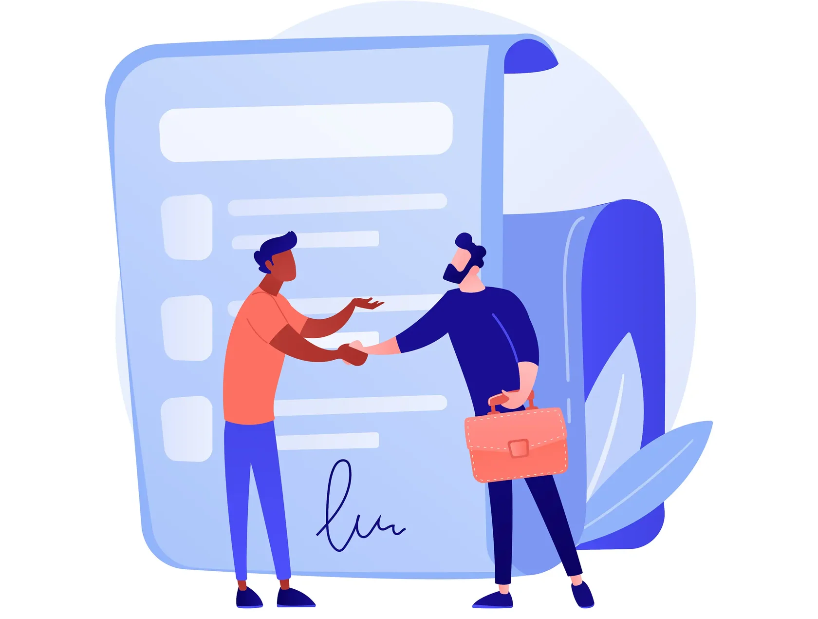 Подписание договора. Официальный документ, договор