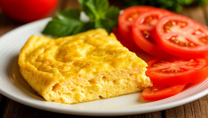 Пышный омлет с творогом, молоком и мукой в духовке