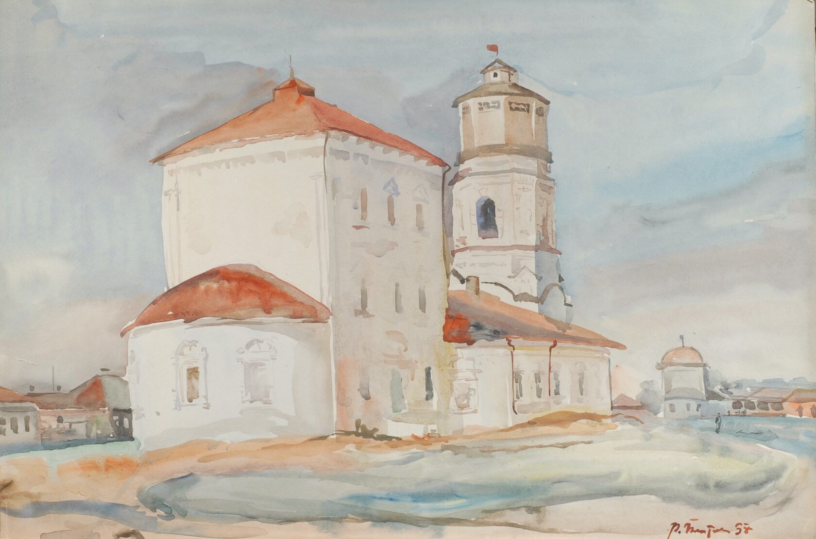 Платов Ф.Ф.У церкви. Елатьма. 1937 