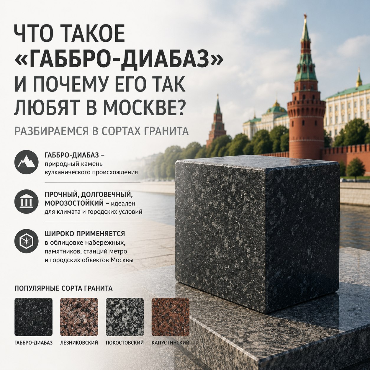 Габбро-диабаз для памятников