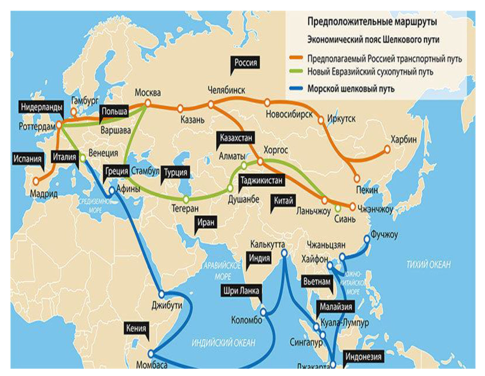 Транспортные коридоры карта