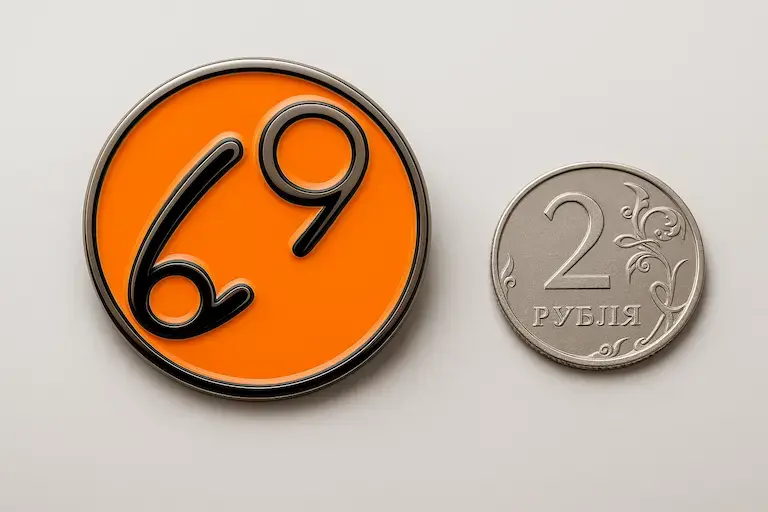 38 мм и монета 2 рубля