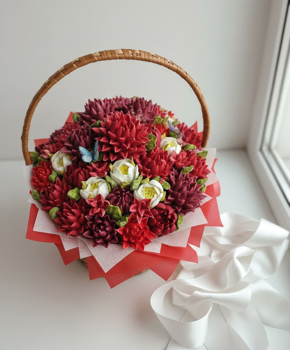 Букет из зефира в диаметре 45 см 1