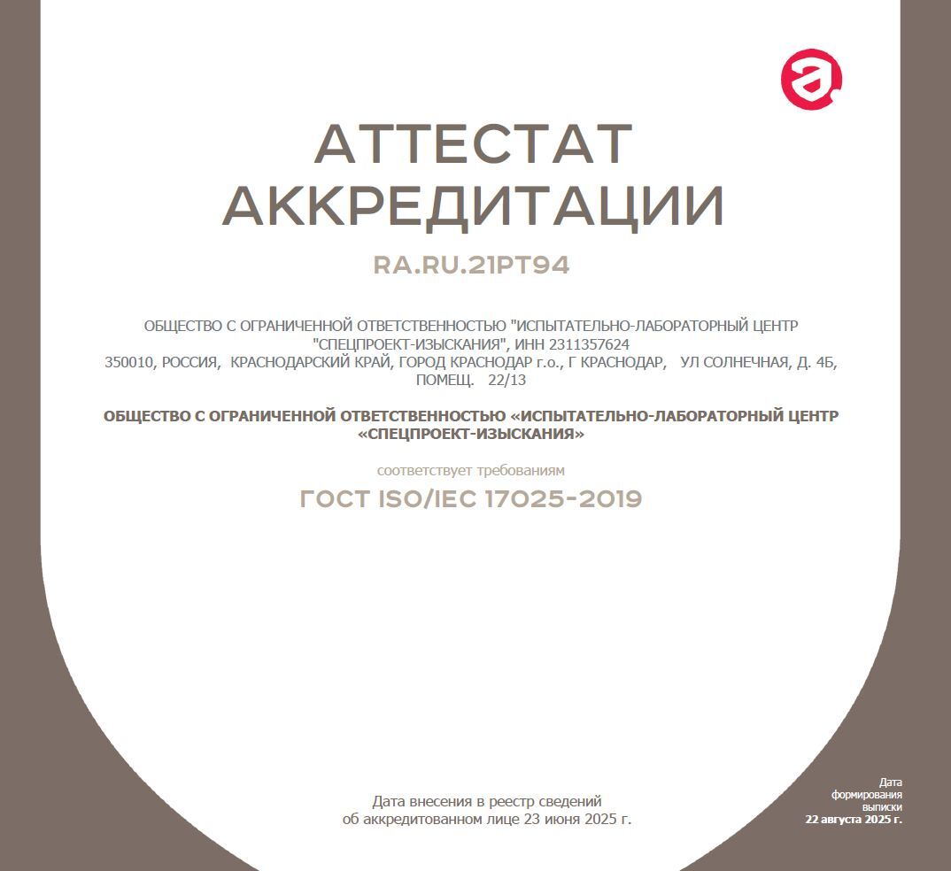 Аттестат аккредитации