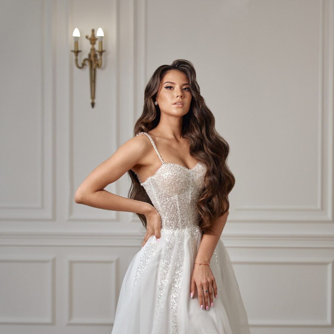 Hollywood waves on long heavy hair