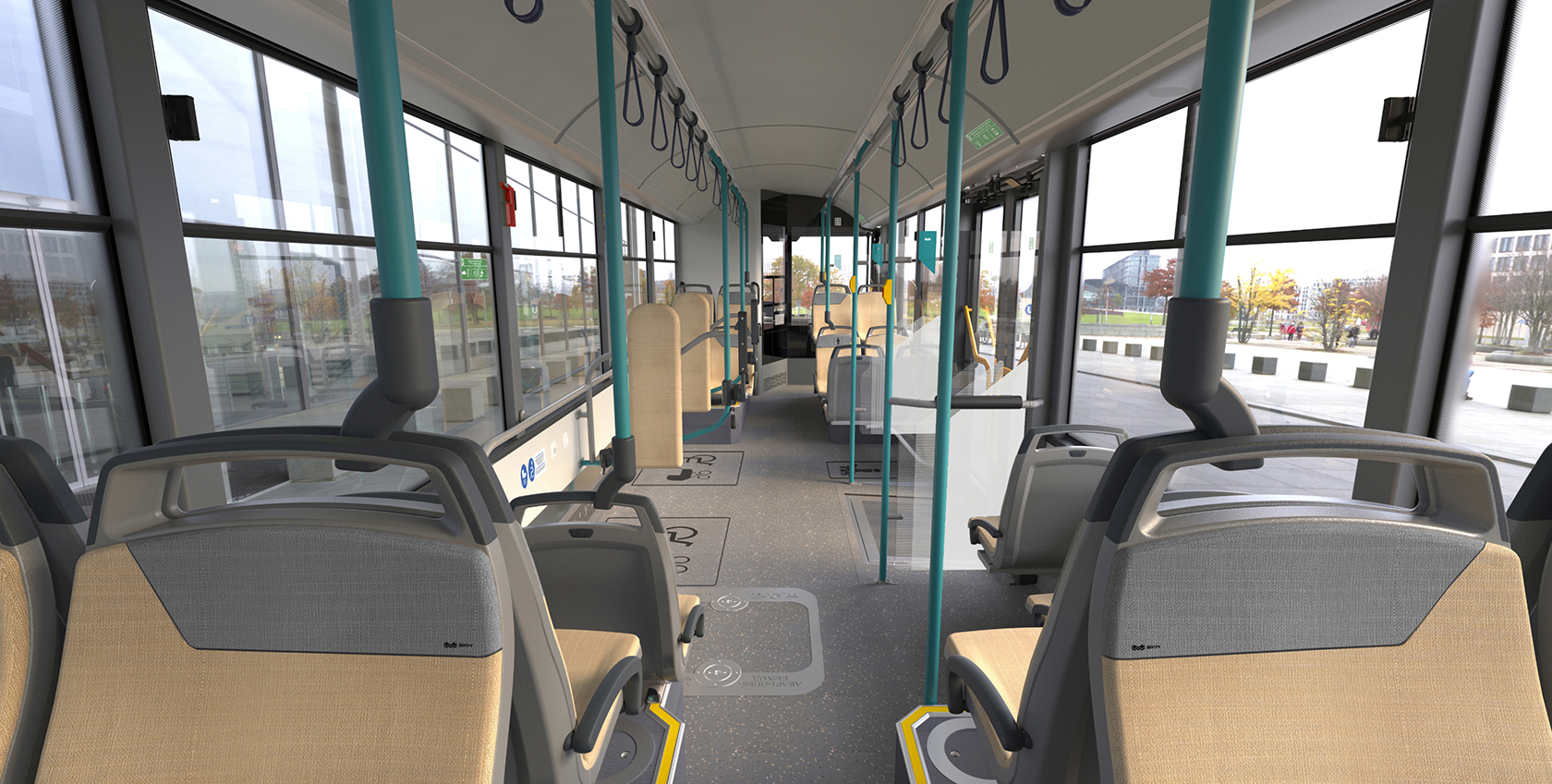 Интерьер электробуса БКМ 321 | D3design