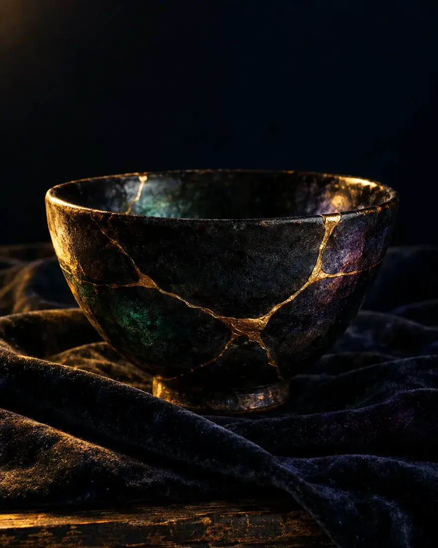 Чаша, склеенная золотом
