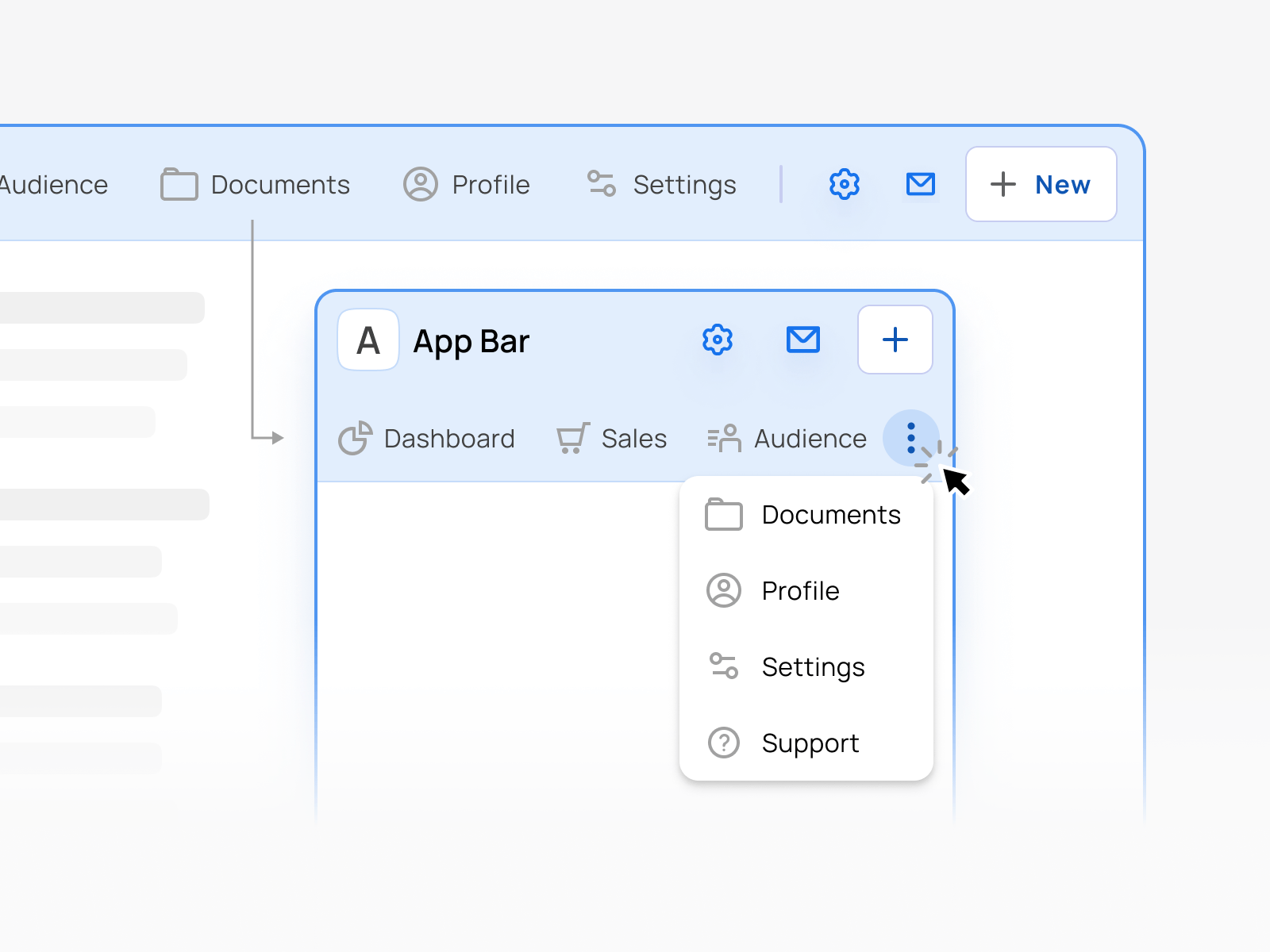 App Bar UI design exploration — Anatomy,