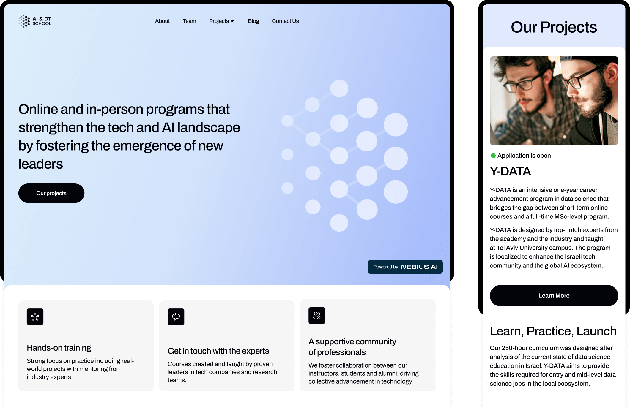 AI&amp;DT School Home Page by Curves Digital