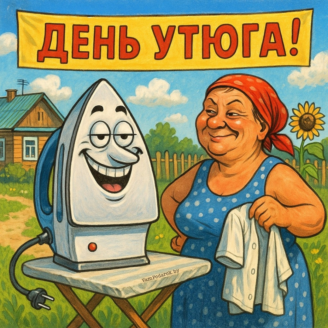 День рождения электрического утюга - открытка