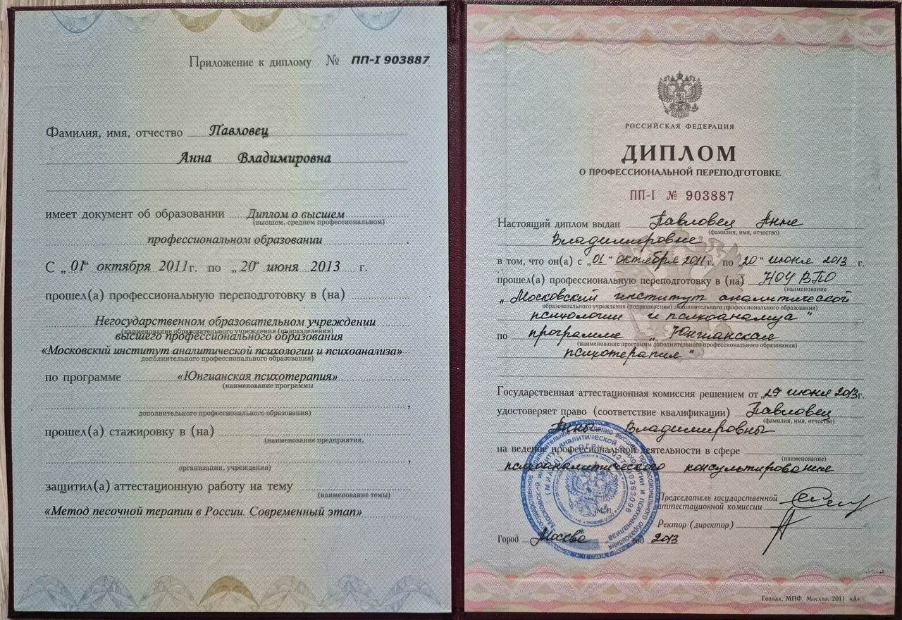 Приложение к диплому о профессиональной переподготовке