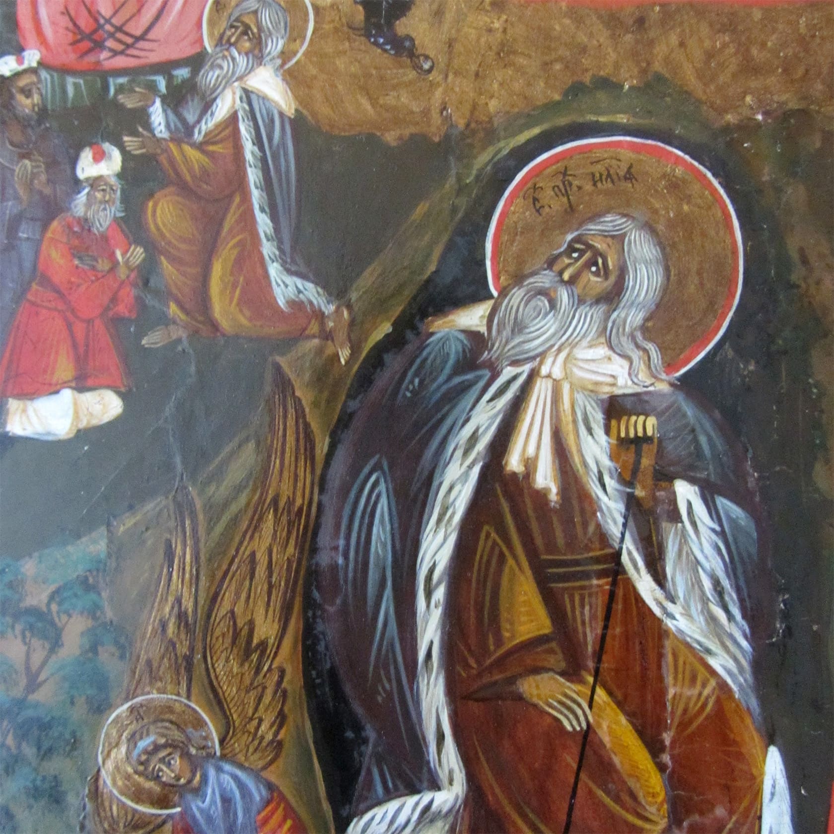restoration, restoration of icons, restoration of icons stages, Icon of St. Elijah the Prophet, mid-19th century.
