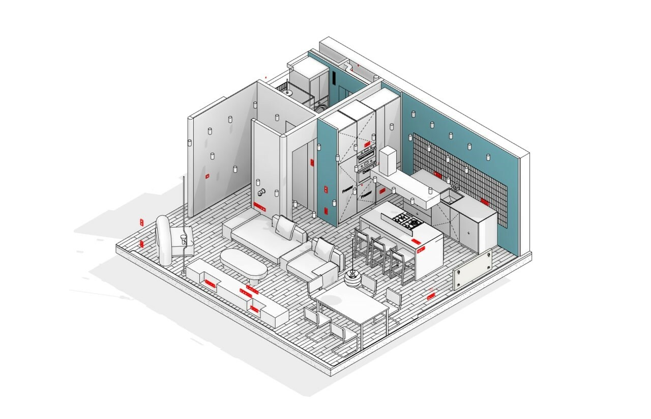 семейства кухонной мебели revit