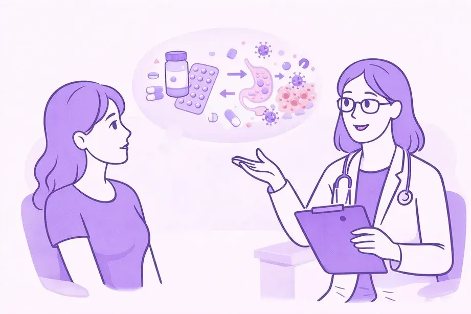 Врач объясняет действие лекарств