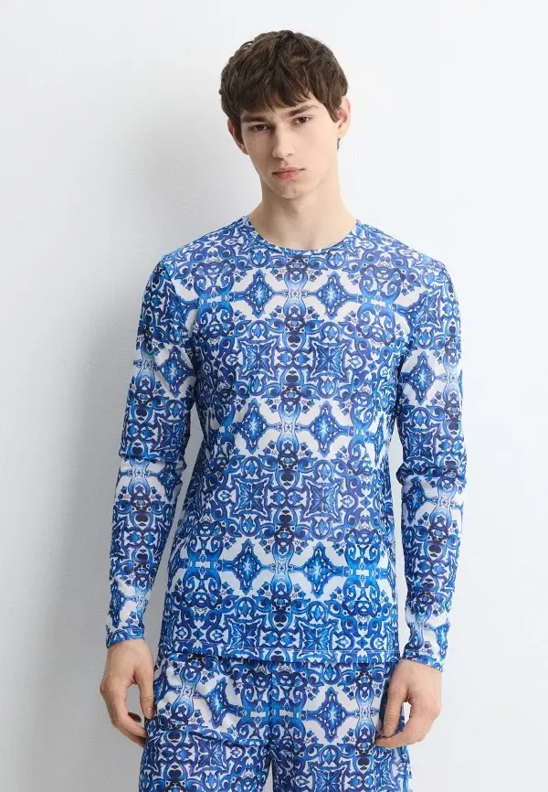  Костюм мужской для купания и загара spf умный загар Гжель синяя