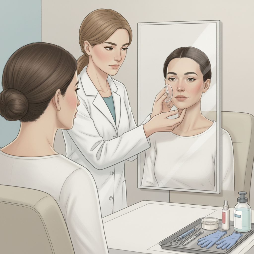 Иллюстрация подготовки к установке щёчных имплантов — размещения подскулового импланта.