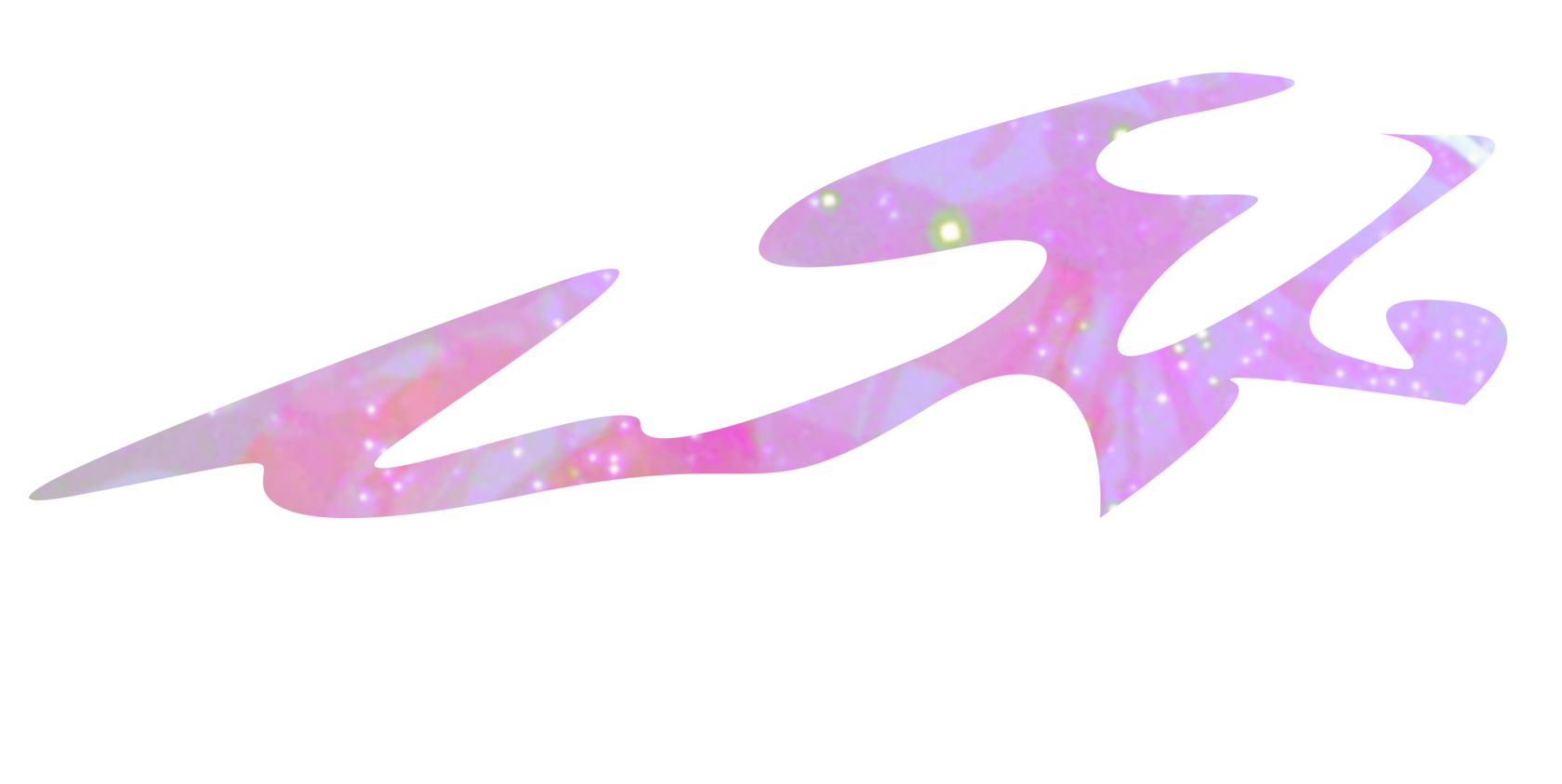 a big angular pink blob serves as part of the background
