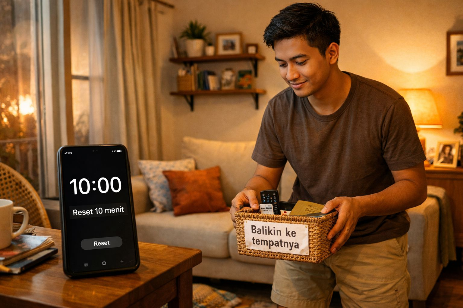 Rutinitas reset 10 menit di rumah kecil Indonesia