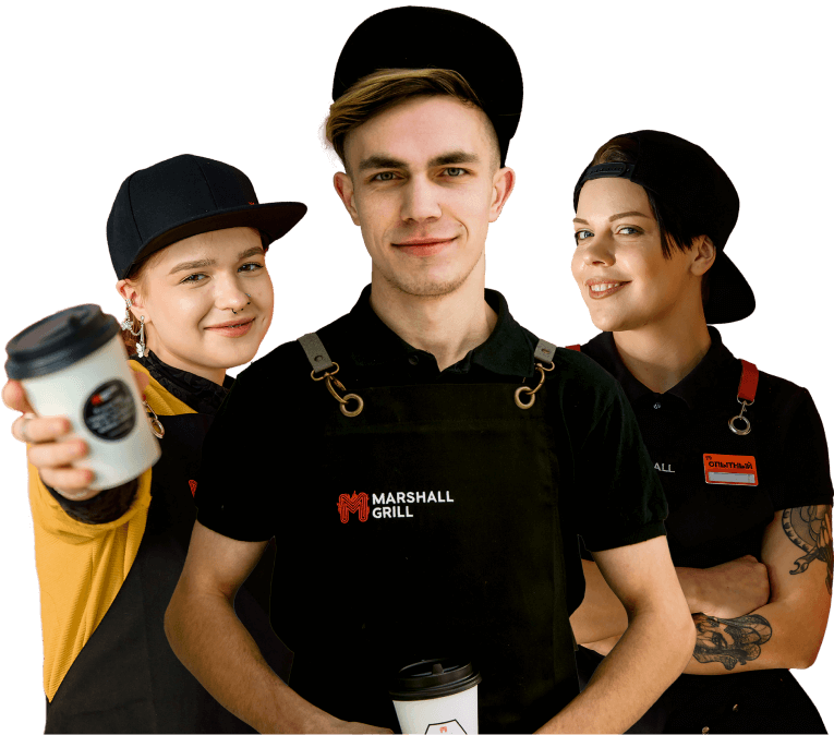 парень и две девушки шаурмейкера