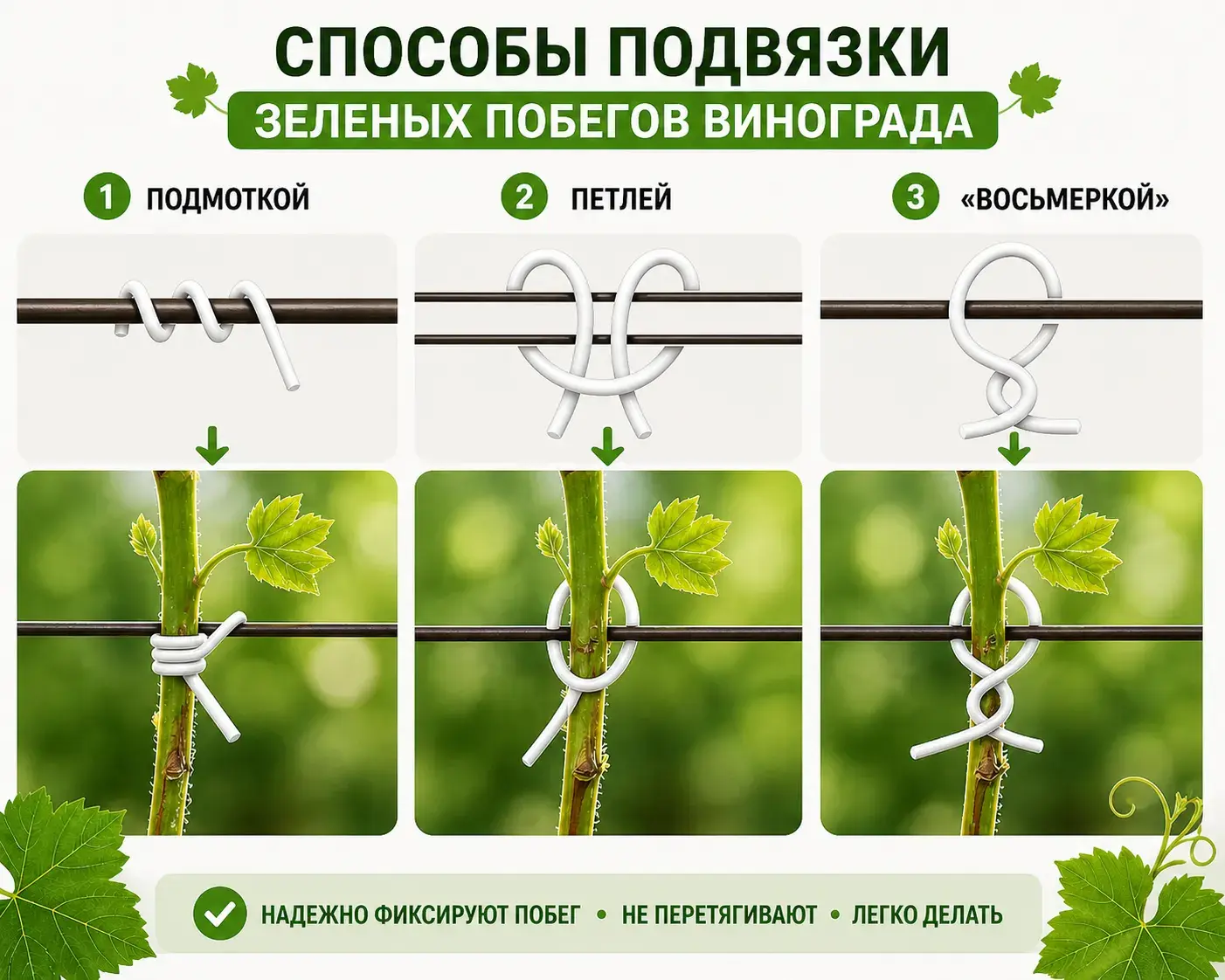 подвязка винограда