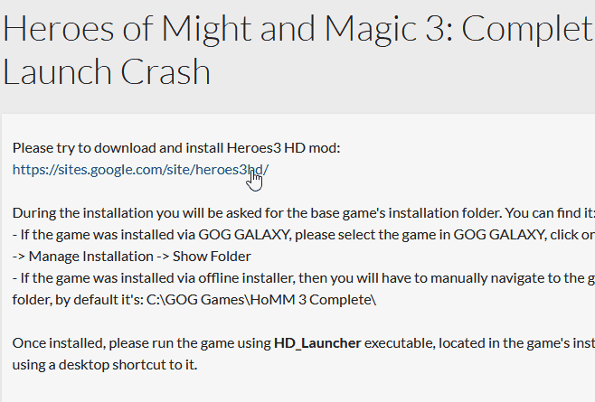 Heroes of Might and Magic 3 Complete — ошибка запуска в GOG