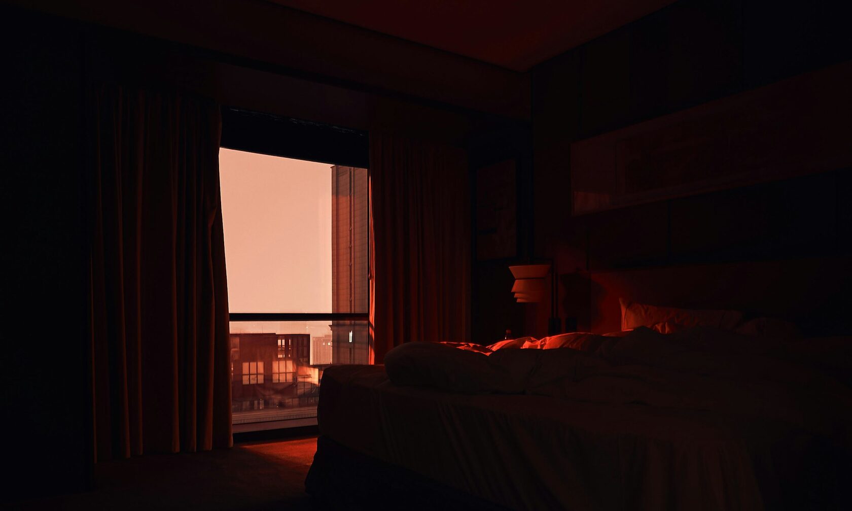Atmospheric cinematic frame in golden tones
