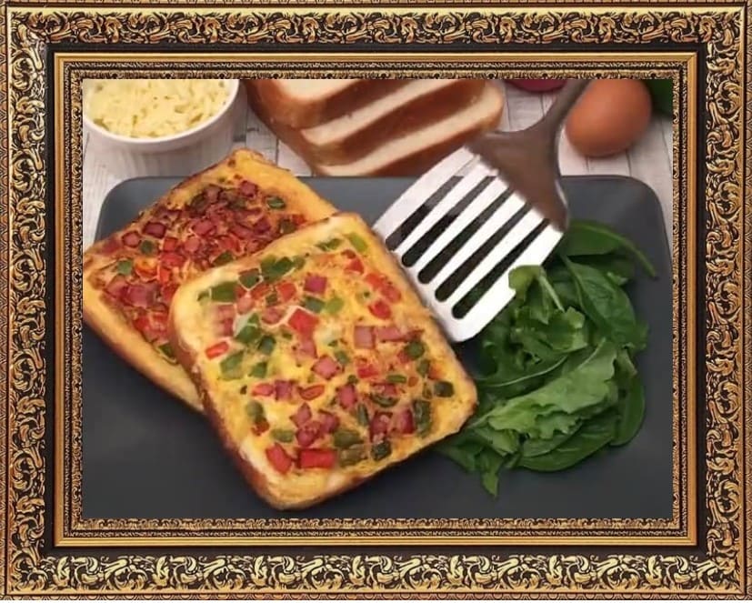 гренки с яйцом сыром и колбасой