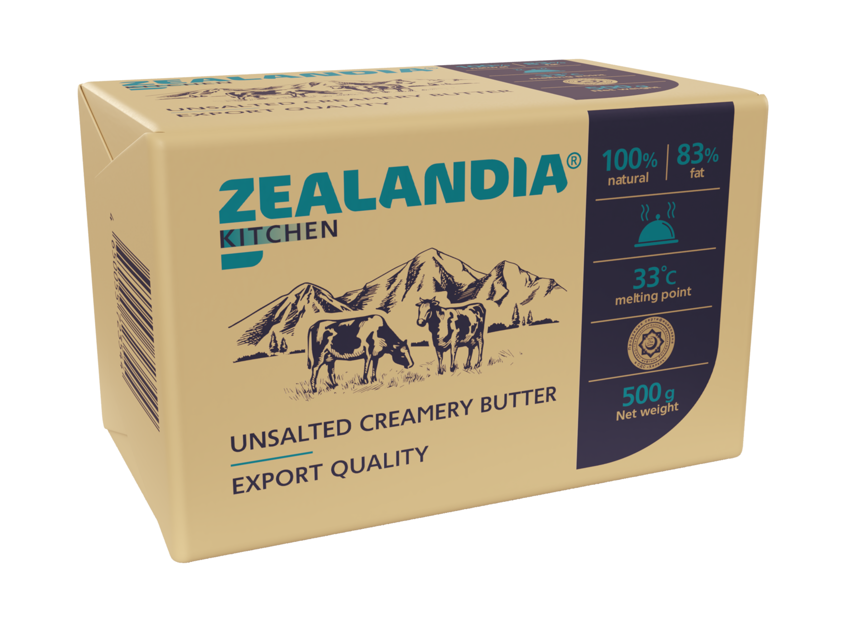 Zealandia Kitchen — сливочное масло 83%, пачка 500 г