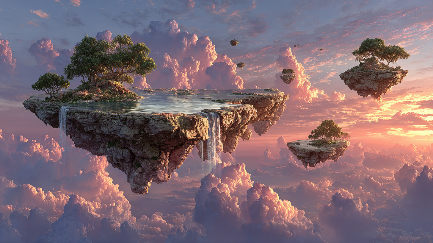 Фэнтези пейзаж, созданный в Midjourney