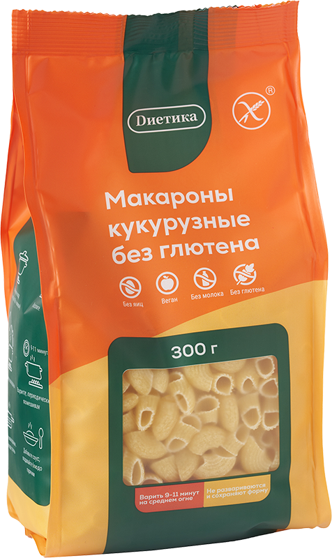 Кукурузные макароны «Большой рожок»