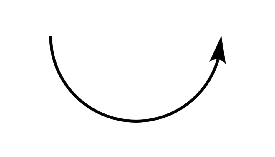Закругленная стрелочка. Стрелка тонкая изогнутая. Стрелка дугой. Кривая стрелка.