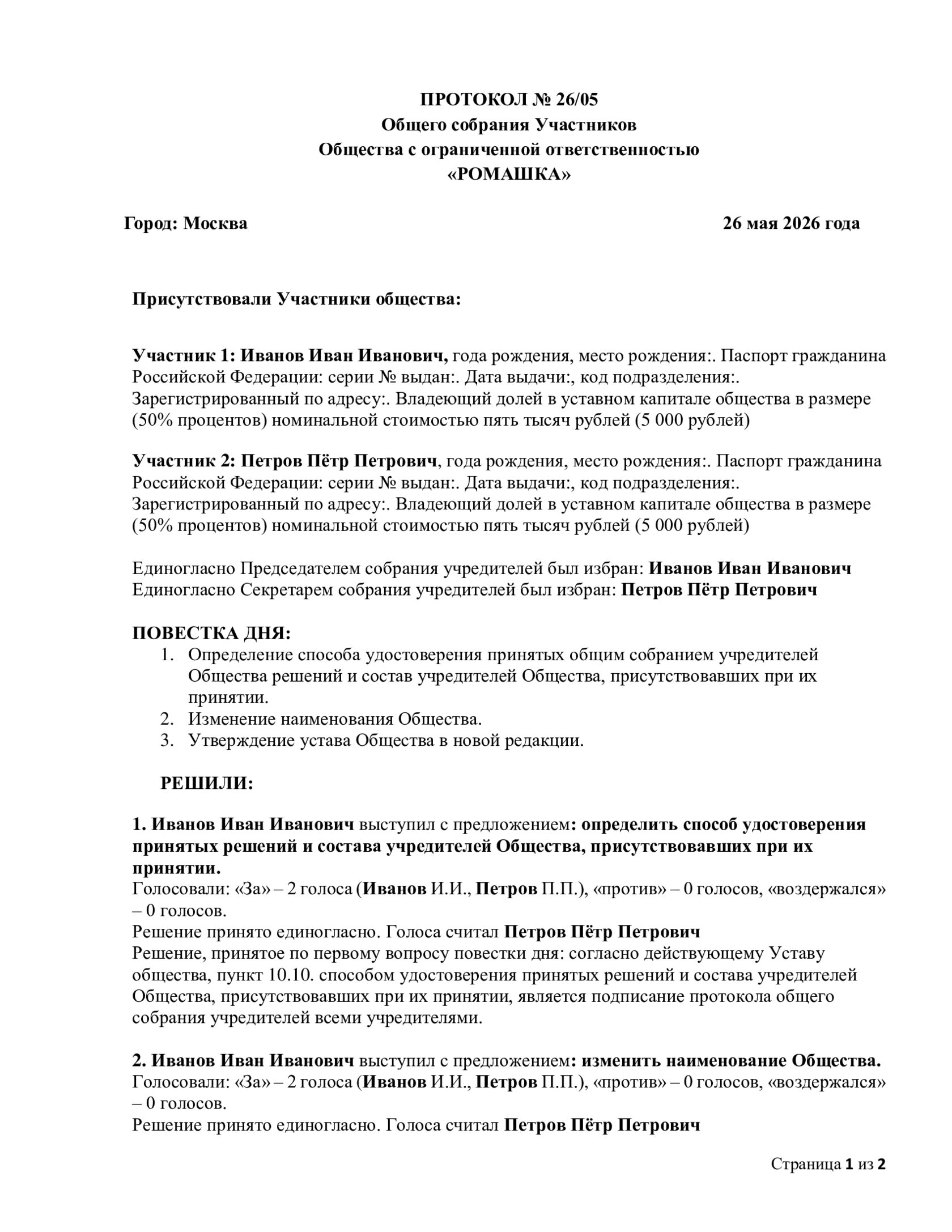 Превью решения или протокола