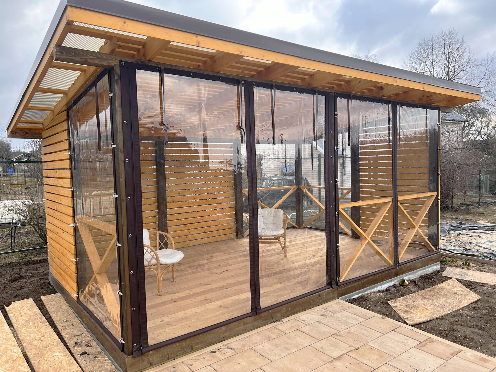 Мягкие окна для беседки