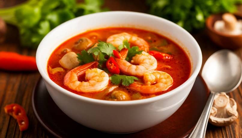 суп том ям с креветками и грибами