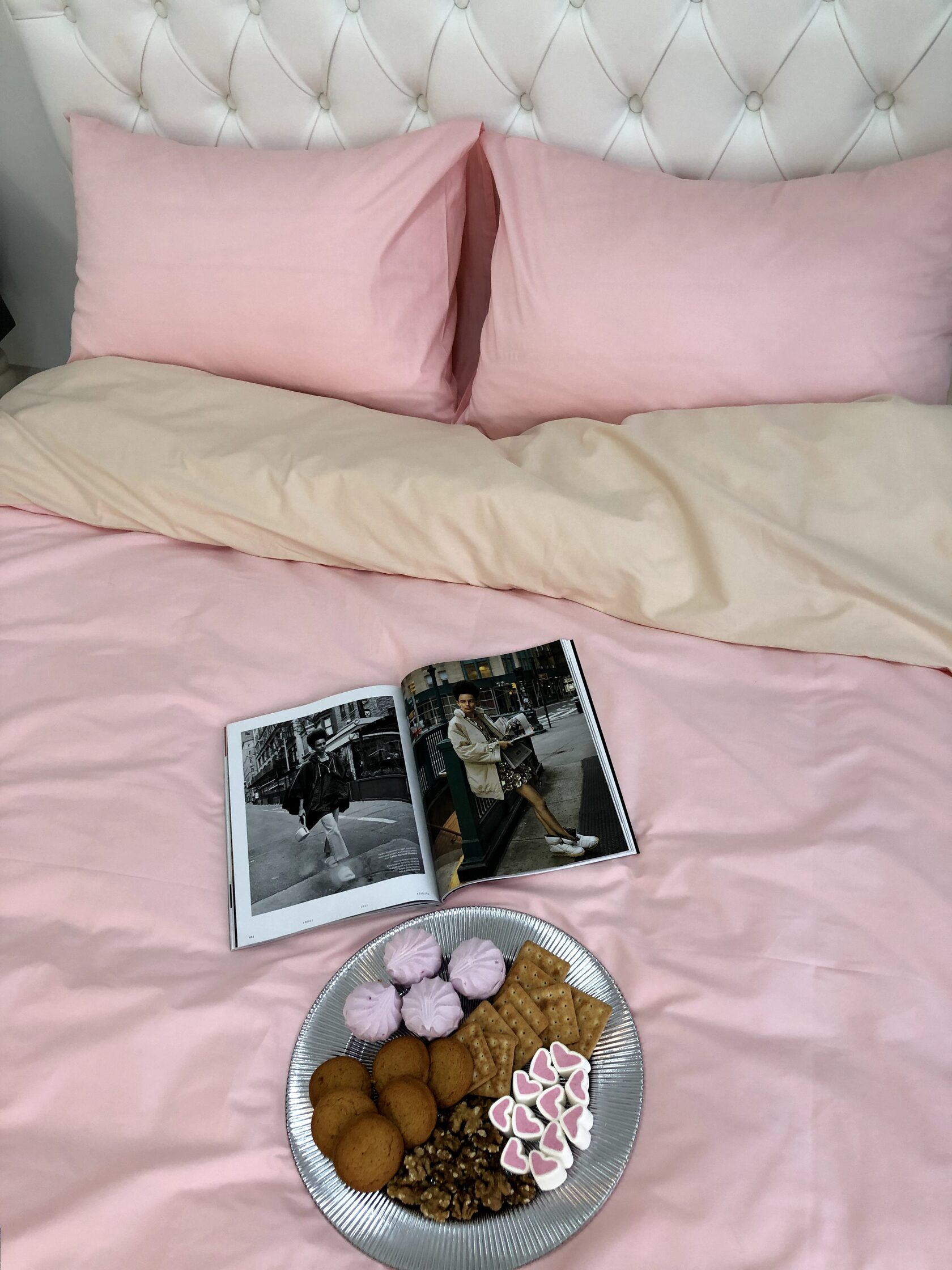 Розово-бежевое постельное белье