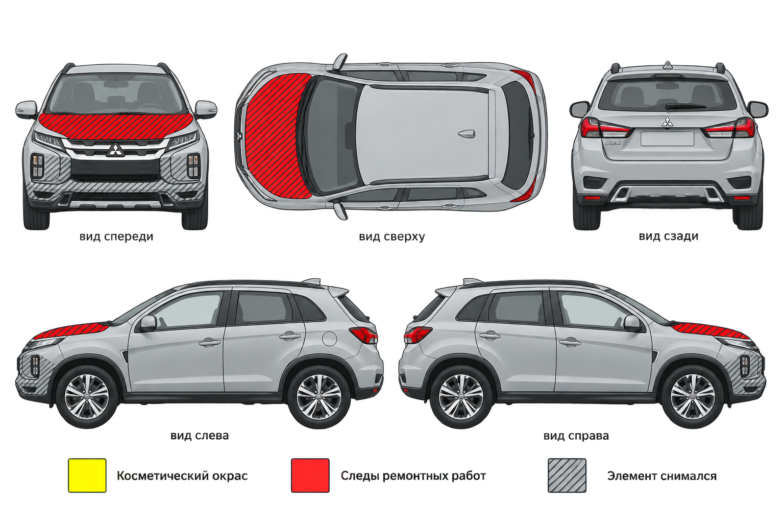 Карта ЛКП Mitsubishi ASX