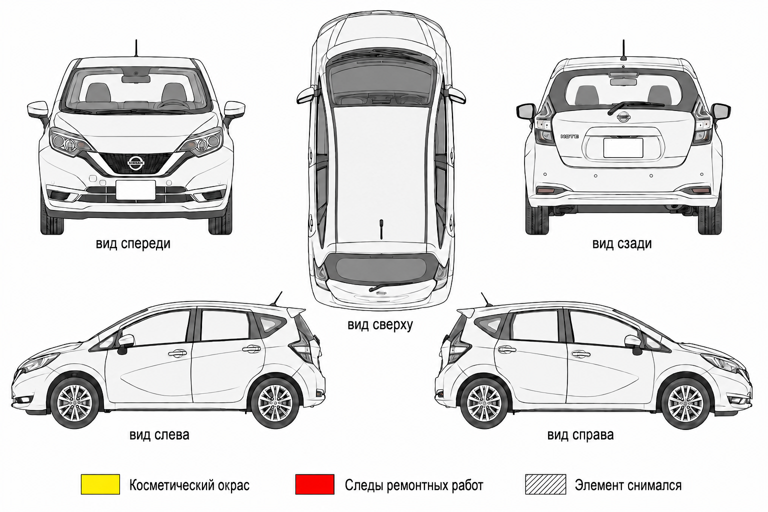 Карта ЛКП Nissan Note