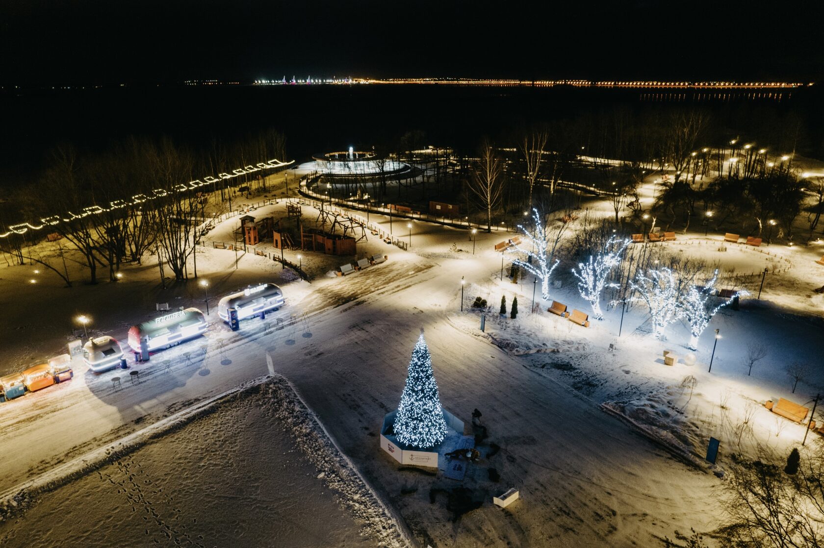 Парк остров Фортов в Кронштадте зимой