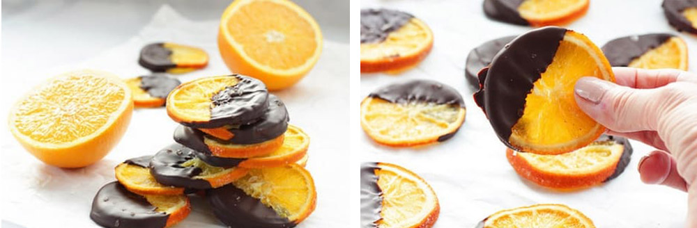 Резенчета портокал, залети с разтопен шоколад - лесна и здравословна рецепта