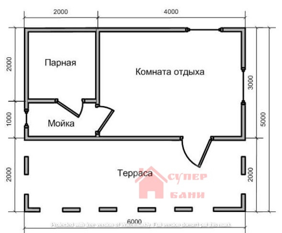 Чертеж бани 3 3 из бруса