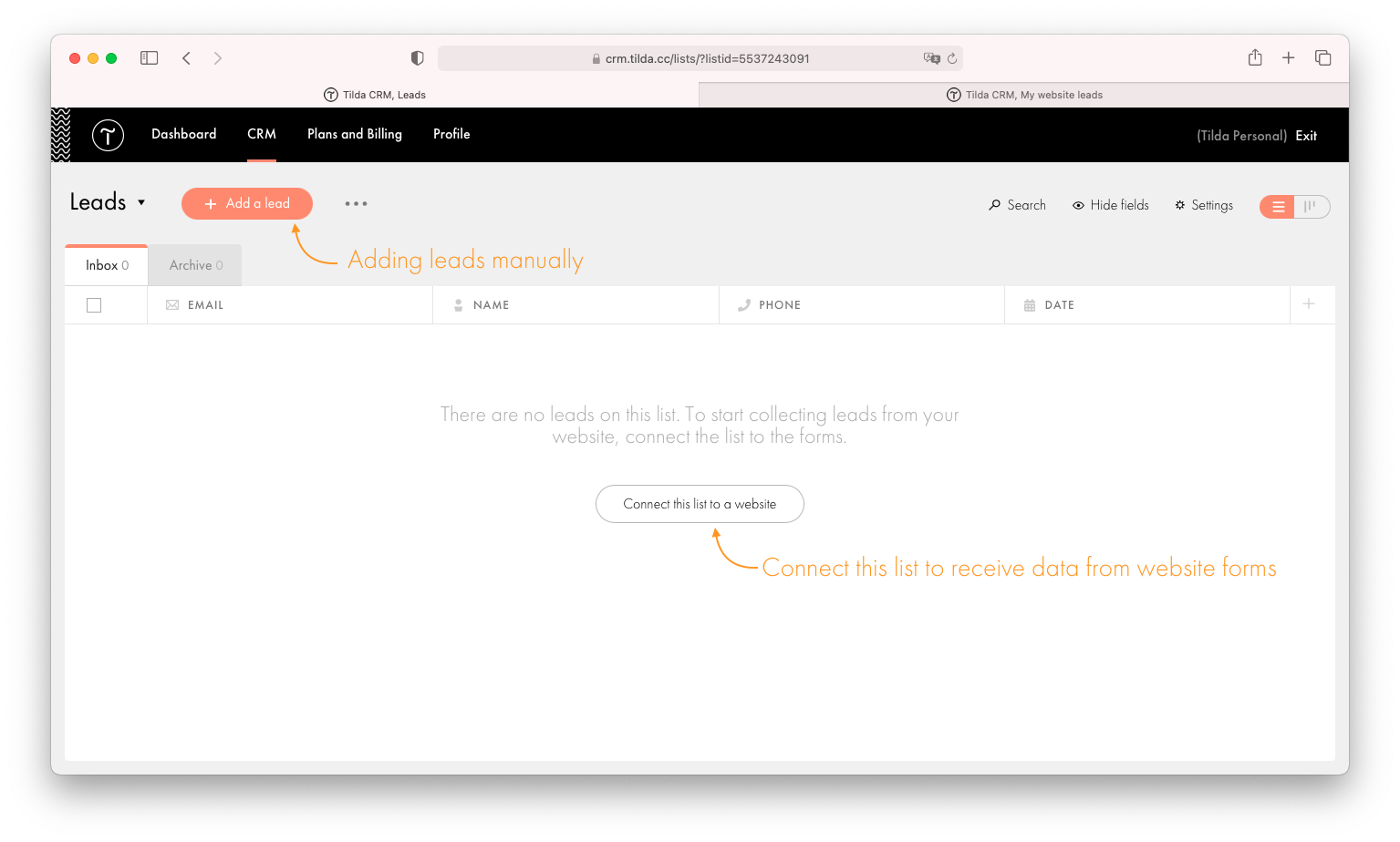 Tilda CRM │ Tilda Help Center