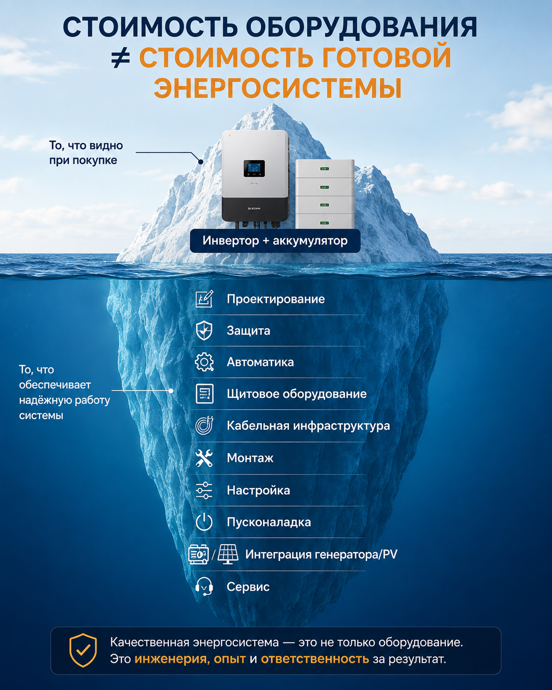 стоимость оборудования и готовой энергосистемы
